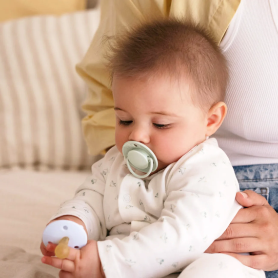 Sada 2 okrúhlych cumlíkov simple ružové +6M