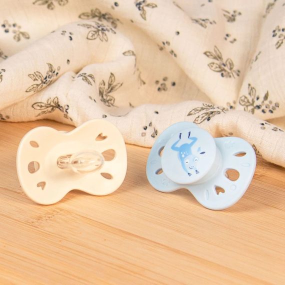 Sada 2 anatomických cumlíkov zvieratá modré 0-6M