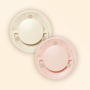 Sada 2 okrúhlych cumlíkov simple ružové +6M