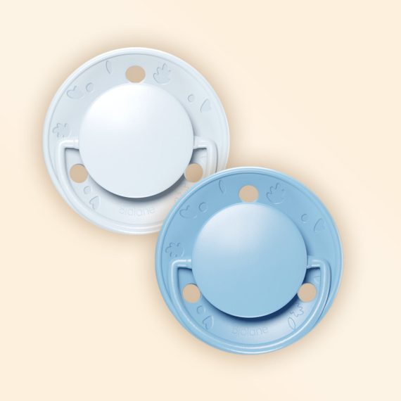 Sada 2 okrúhlych cumlíkov simple modré +6M