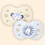 Sada 2 anatomických cumlíkov zvieratá modré 6-18M