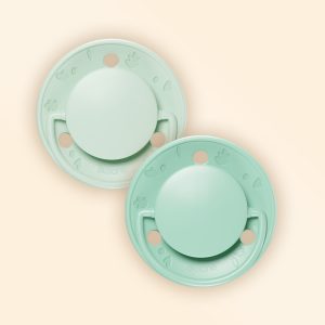 Sada 2 okrúhlych cumlíkov simple zelené +6M