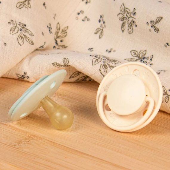 Sada 2 okrúhlych cumlíkov simple zelené 0-6M