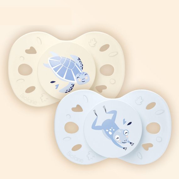 Sada 2 anatomických cumlíkov zvieratá modré 0-6M