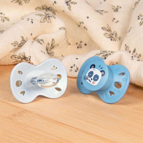 Sada 2 anatomických cumlíkov zvieratá modré +18M