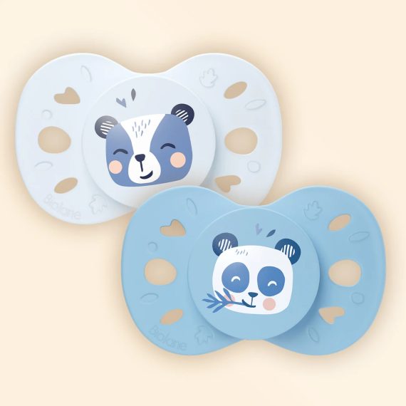 Sada 2 anatomických cumlíkov zvieratá modré +18M