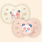 Sada 2 anatomických cumlíkov zvieratá ružové +18M