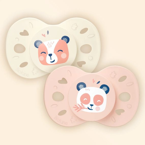 Sada 2 anatomických cumlíkov zvieratá ružové +18M