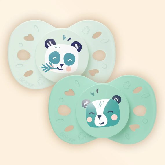 Sada 2 anatomických cumlíkov zvieratá zelené +18M